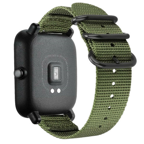 Strap-it Strap-it Bracelet nylon boucle Xiaomi Amazfit GTS (vert)