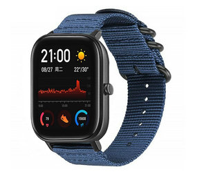 Strap-it Bracelet nylon boucle Xiaomi Amazfit GTS (bleu)