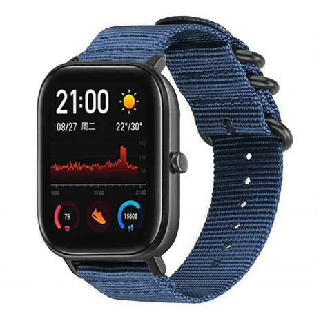 Strap-it Strap-it Bracelet nylon boucle Xiaomi Amazfit GTS (bleu) Strap-it Strap-it Bracelet nylon boucle Xiaomi Amazfit GTS (bleu)