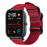 Strap-it Bracelet nylon boucle Xiaomi Amazfit GTS (rouge)