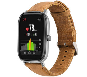 Strap-it Bracelet cuir Xiaomi Amazfit GTS (marron)