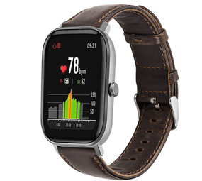 Strap-it Bracelet cuir Xiaomi Amazfit GTS (marron foncé)
