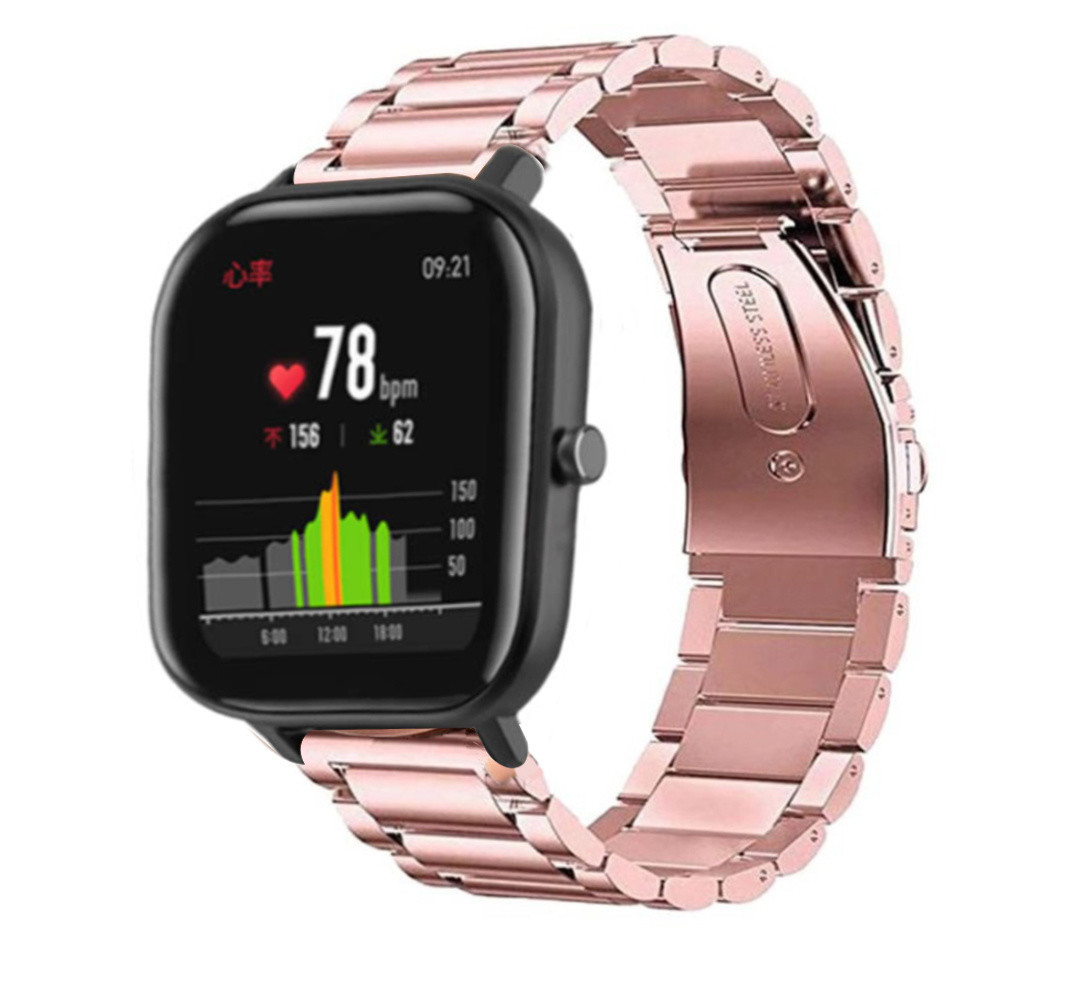 Strap-it Strap-it Bracelet acier Xiaomi Amazfit GTS (rose) Strap-it Strap-it Bracelet acier Xiaomi Amazfit GTS (rose)