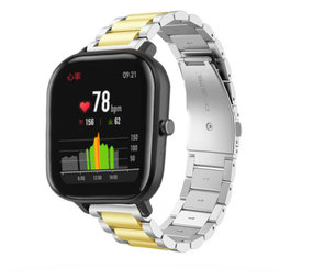 Strap-it Bracelet acier Xiaomi Amazfit GTS (argent/or)