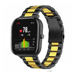 Strap-it Bracelet acier Xiaomi Amazfit GTS (noir/or)