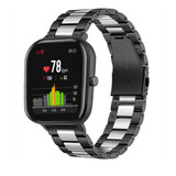 Strap-it Bracelet acier Xiaomi Amazfit GTS (noir/argent)