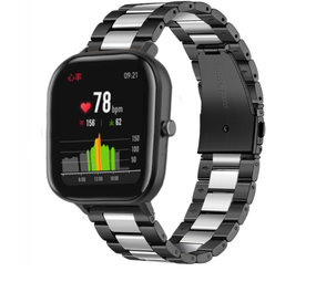 Strap-it Bracelet acier Xiaomi Amazfit GTS (noir/argent)