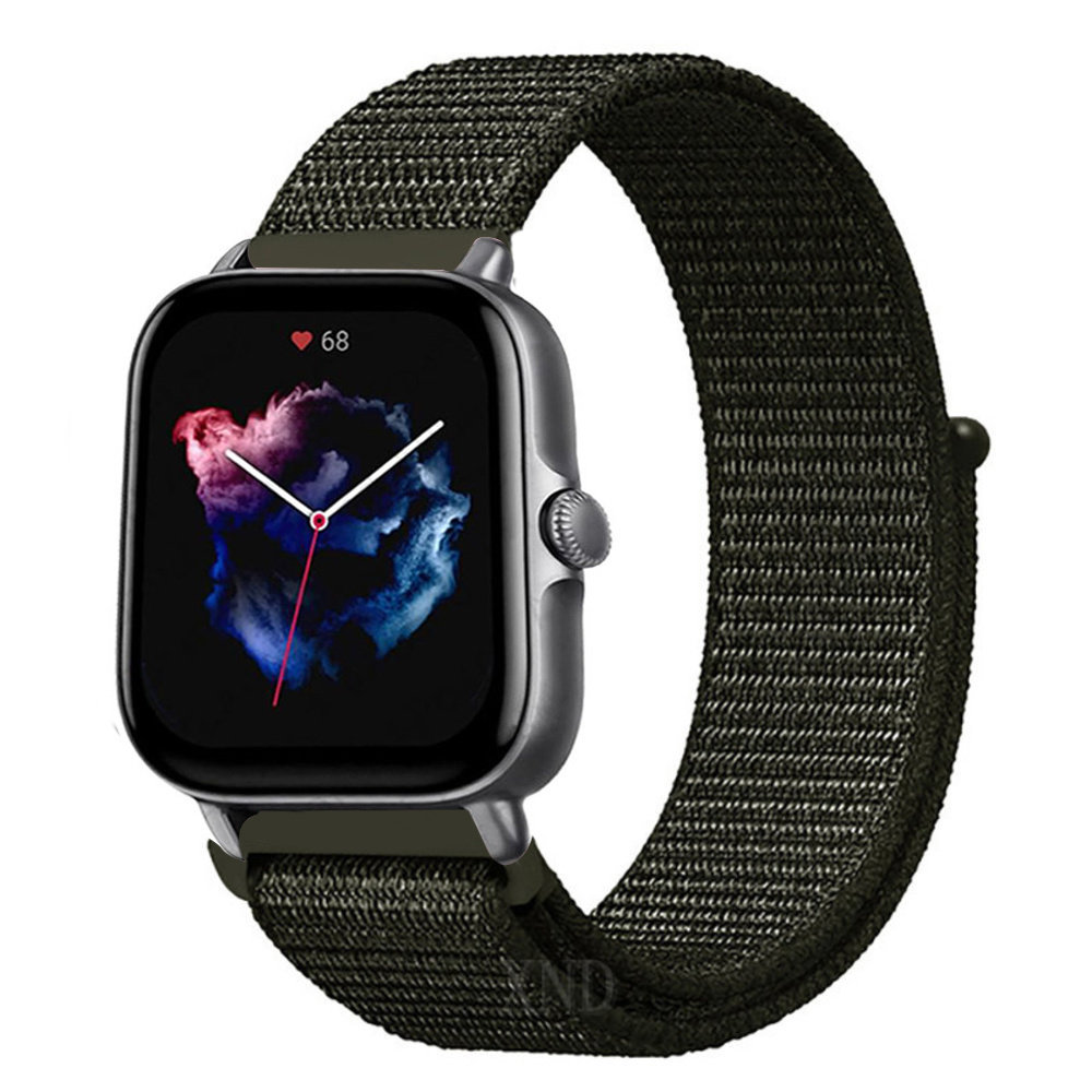 Strap-it Strap-it Bracelet nylon Amazfit GTS 3 (vert foncé)