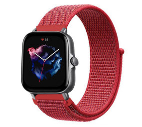 Strap-it Bracelet nylon Amazfit GTS 3 (rouge)