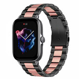 Strap-it Bracelet acier Amazfit GTS 3 (noir/rose)