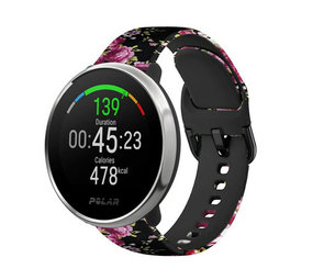 Strap-it Bracelet Polar Ignite silicone (fleur rose)