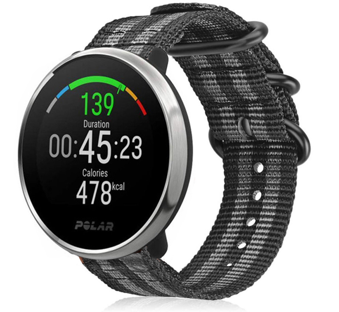 Strap-it Strap-it Bracelet nylon boucle Polar Ignite (noir/gris) Strap-it Strap-it Bracelet nylon boucle Polar Ignite (noir/gris)