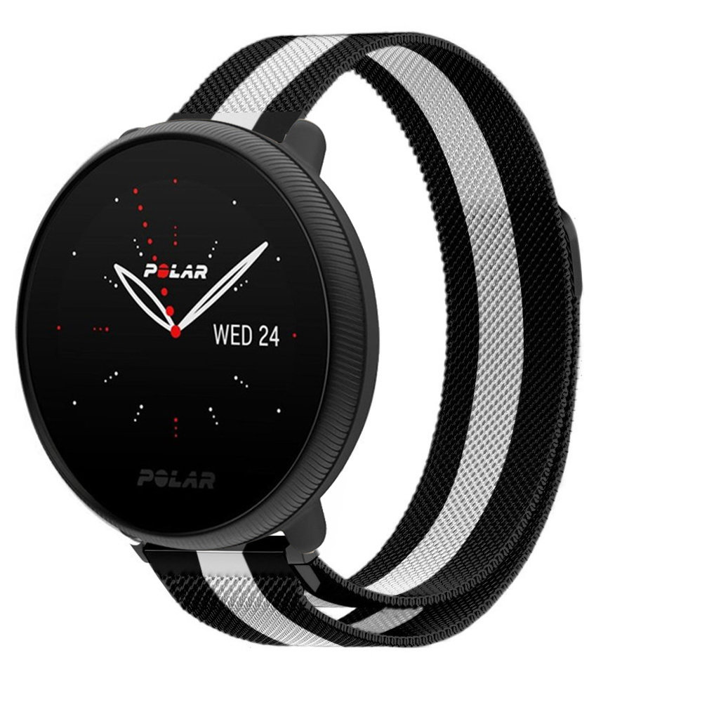 Strap-it Strap-it Bracelet milanais Polar Ignite 2 (noir/blanc)