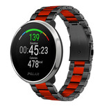 Strap-it Bracelet acier Polar Unite (noir/rouge)