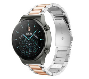 Strap-it Bracelet acier Huawei Watch GT 2 Pro (argent/or rose) Strap-it Bracelet acier Huawei Watch GT 2 Pro (argent/or rose)