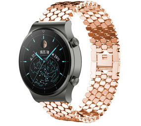 Strap-it Bracelet poisson acier Huawei Watch GT 2 Pro (or rose)