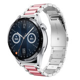 Strap-it Bracelet acier Huawei Watch GT 3 46mm (argent/rose)