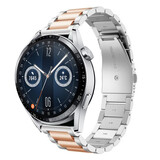 Strap-it Bracelet acier Huawei Watch GT 3 46mm (argent/or rose)