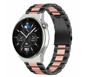 Strap-it Bracelet acier Huawei Watch GT 3 Pro 46mm (noir/rose)