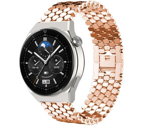 Strap-it Bracelet acier poisson Huawei Watch GT 3 Pro 46mm (or rose)