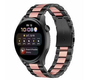 Strap-it Bracelet acier Huawei Watch 3 (Pro) (noir/rose)