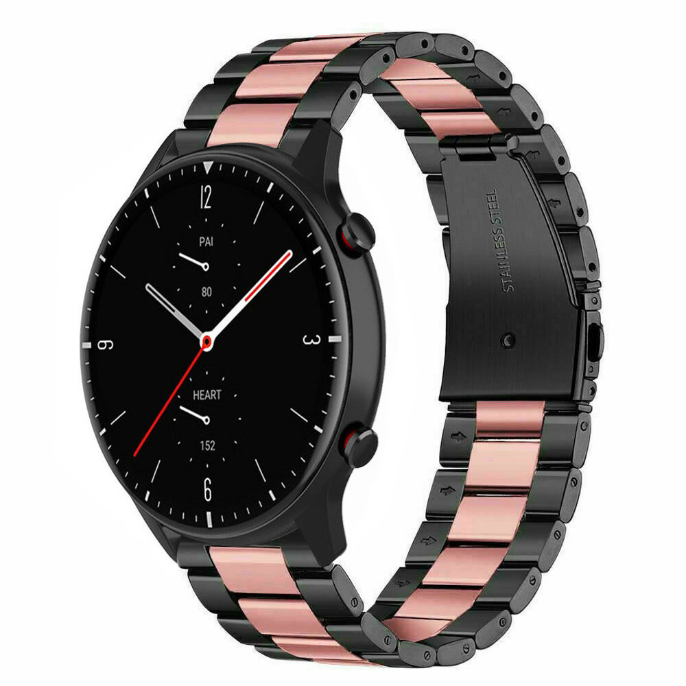 Strap-it Strap-it Bracelet acier Amazfit GTR 2 (noir/rose) Strap-it Strap-it Bracelet acier Amazfit GTR 2 (noir/rose)