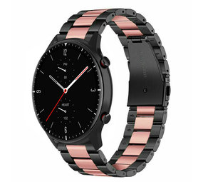 Strap-it Bracelet acier Amazfit GTR 2 (noir/rose) Strap-it Bracelet acier Amazfit GTR 2 (noir/rose)