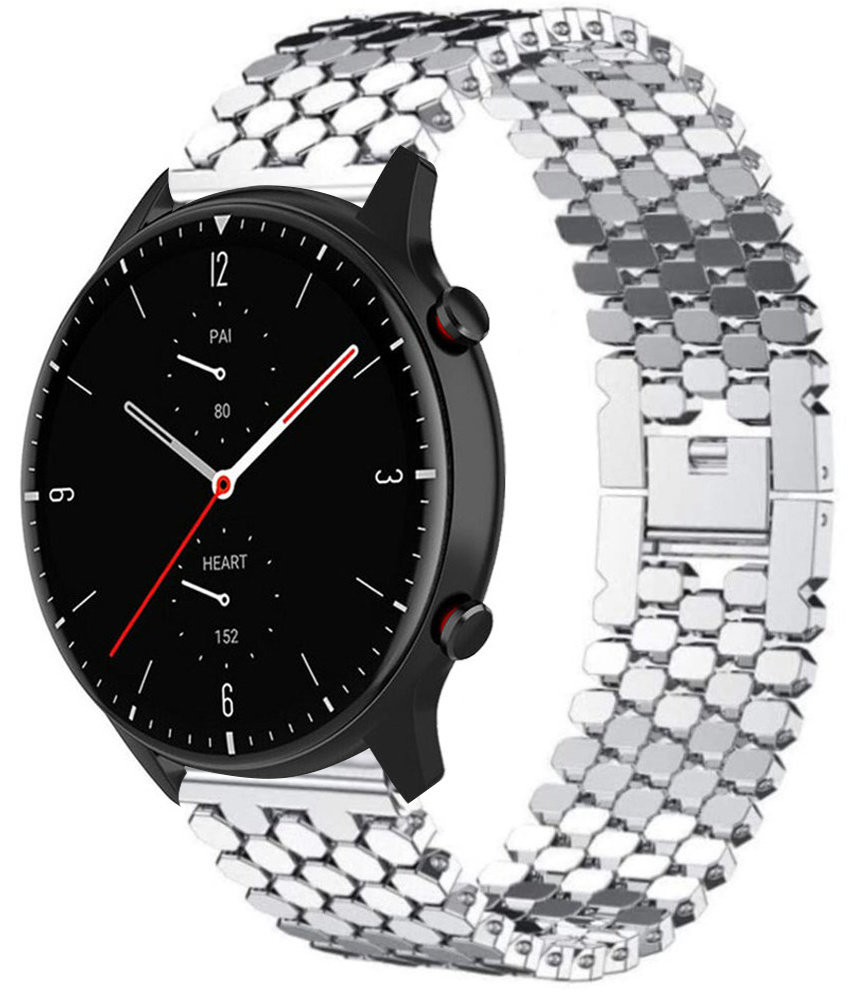 Strap-it Strap-it Bracelet acier poisson Amazfit GTR 2 (argent) Strap-it Strap-it Bracelet acier poisson Amazfit GTR 2 (argent)