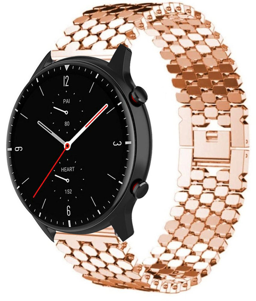 Strap-it Strap-it Bracelet acier poisson Amazfit GTR 2 (or rose)