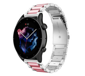 Strap-it Bracelet acier Amazfit GTR 3 (argent/rose)
