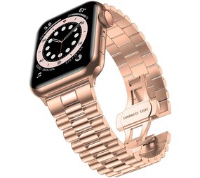 Strap-it Bracelet acier présidentiel Apple Watch 8 (or rose)