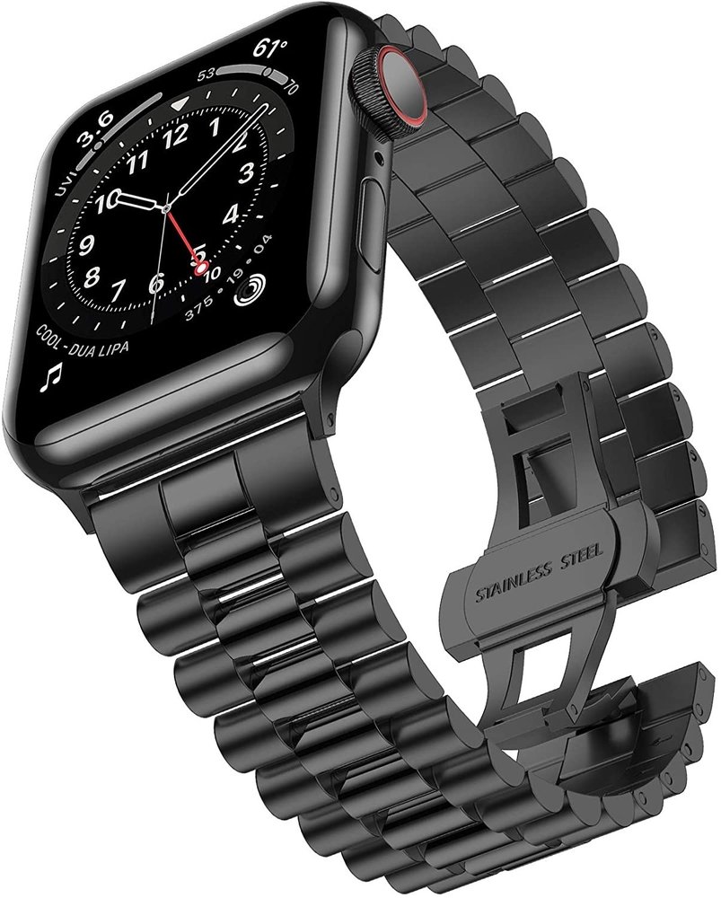 Strap-it Strap-it Bracelet acier présidentiel Apple Watch 8 (noir)