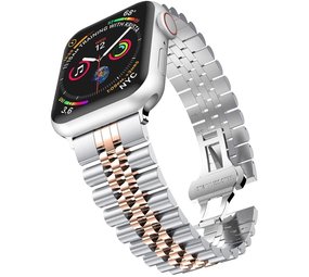 Strap-it Bracelet acier Jubilee Apple Watch 8 (argent/ or rose)