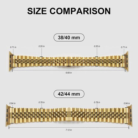 Strap-it Strap-it Bracelet acier Jubilee Apple Watch 8 (or) Strap-it Strap-it Bracelet acier Jubilee Apple Watch 8 (or)