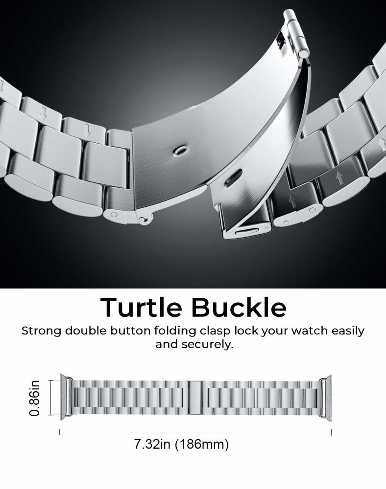 Strap-it Strap-it Bracelet acier Apple Watch 8 (argent)