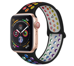 Strap-it Bracelet sport Apple Watch 8 (noir coloré)