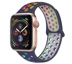 Strap-it Bracelet sport Apple Watch 8 (bleu foncé coloré)