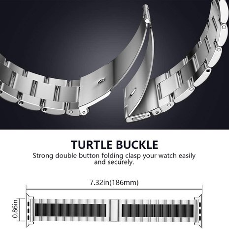 Strap-it Strap-it Bracelet acier Apple Watch 8 (argent/noir) Strap-it Strap-it Bracelet acier Apple Watch 8 (argent/noir)