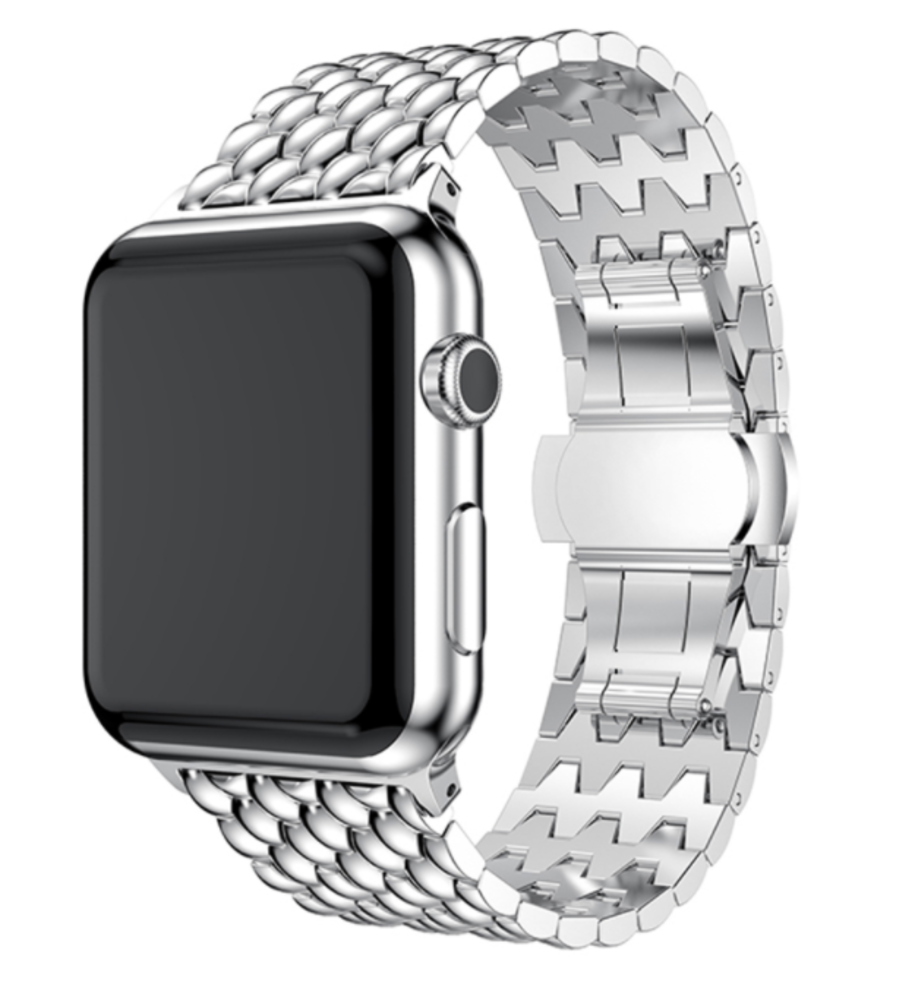 Strap-it Strap-it Bracelet acier dragon Apple Watch 8 (argent) Strap-it Strap-it Bracelet acier dragon Apple Watch 8 (argent)
