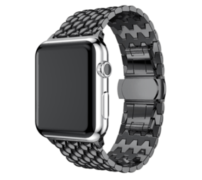 Strap-it Bracelet acier dragon Apple Watch 8 (noir)