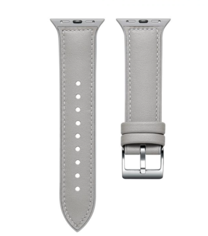 Strap-it Strap-it Bracelet cuir Apple Watch 8 (blanc/gris) Strap-it Strap-it Bracelet cuir Apple Watch 8 (blanc/gris)