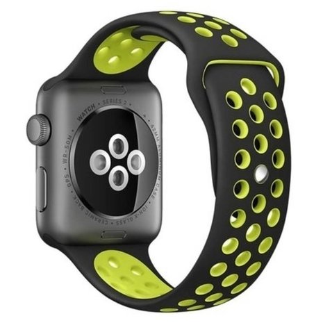 Strap-it Strap-it Bracelet sport Apple Watch 8 (noir/jaune)