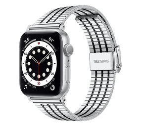 Strap-it Bracelet acier inoxydable Apple Watch 8 (argent/noir)