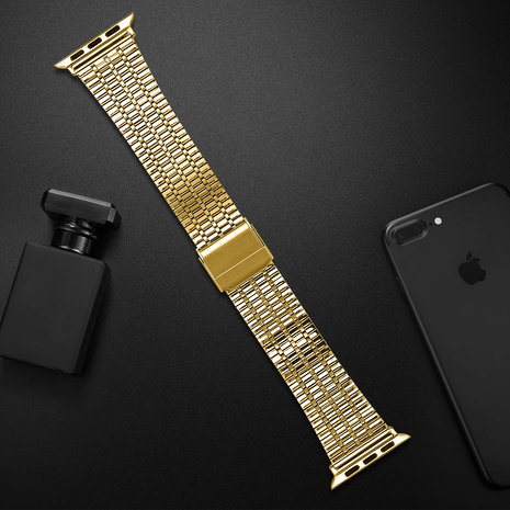 Strap-it Strap-it Bracelet acier inoxydable Apple Watch 8 (or) Strap-it Strap-it Bracelet acier inoxydable Apple Watch 8 (or)