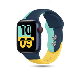 Strap-it Bracelet triple sport Apple Watch 8 (bleu foncé-aqua-jaune) Strap-it Bracelet triple sport Apple Watch 8 (bleu foncé-aqua-jaune)