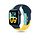 Strap-it Bracelet triple sport Apple Watch 8 (bleu foncé-aqua-jaune)