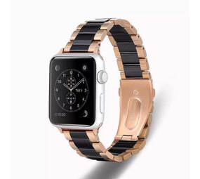Strap-it Bracelet acier céramique Apple Watch 8 (or rosé /noir)
