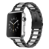 Strap-it Bracelet acier Apple Watch 8 (noir/argent) Strap-it Bracelet acier Apple Watch 8 (noir/argent)