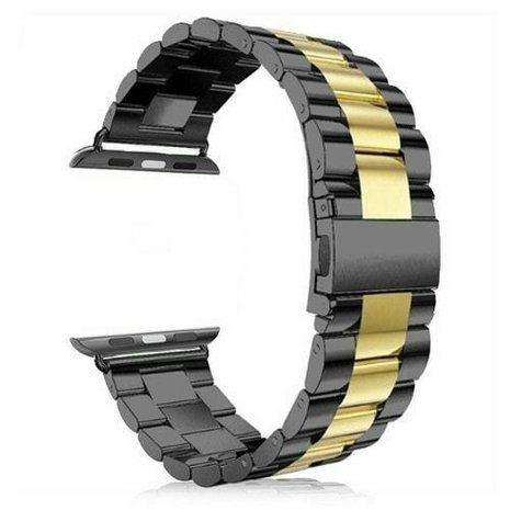 Strap-it Strap-it Bracelet acier Apple Watch 8 (noir/or)