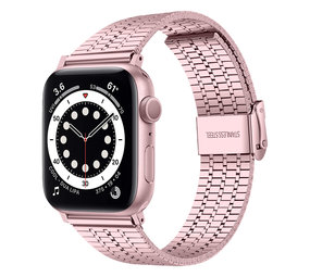 Strap-it Bracelet Apple Watch 8 acier inoxydable (rose)